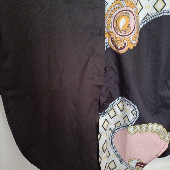 Annie Qin NWT Mixed Media Button Up Womans Size L Shirt - Picture 3 of 10